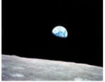 Photograph of the earth taken from the moon