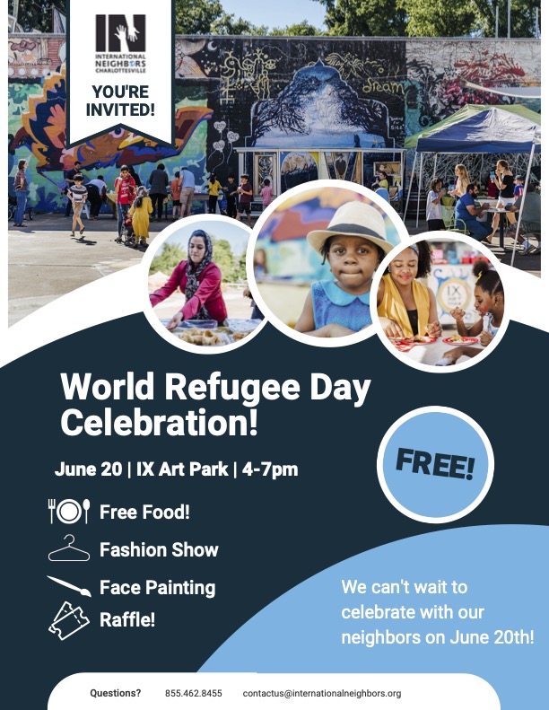 Poster for World Refugee Day celebration at the IX Art Park
