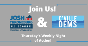 Josh Throneburg = Cville Dems Thursday Nights of Action at IX Park