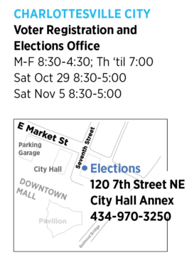 Voter Registration and Elections Office map with address, expanded hours, and phone number