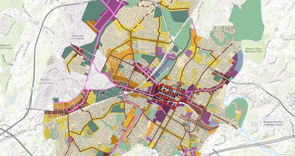 DRAFT Revision Of City Of Charlottesville Zoning Map 202302 1024x541 