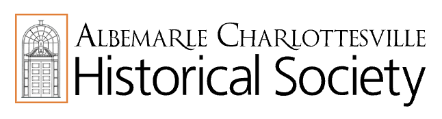 Logo of the Albemarle Charlottesville Historical Society (which features the building's front door) and the organization's name.
