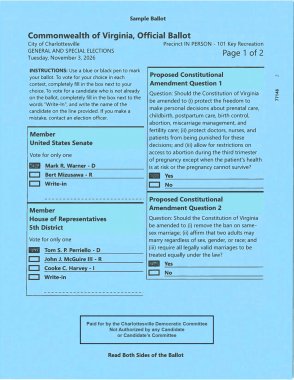 Charlottesville, VA 2026 Election sample ballot_page 1
